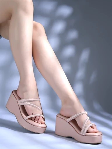 Stylestry Solid Peach Platfrom Heels For Women & Girls