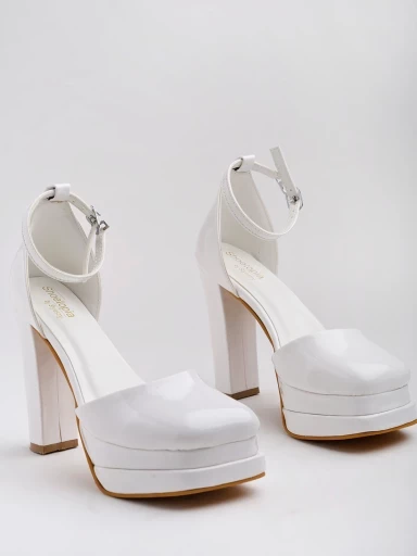 Stylestry Chunky Platform White High Heels For Women & Girls