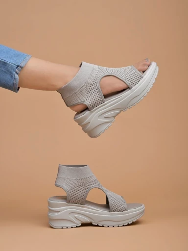 Stylestry Fashion & Comfortable Casual Grey Sandals For Women & Girls