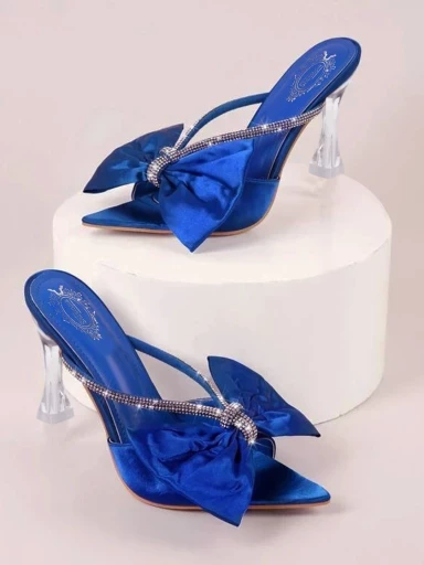 Stylestry Stylish Western Embellished Blue Heels For Women & Girls