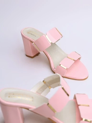 Stylestry Womens & Girls Pink Solid Heels