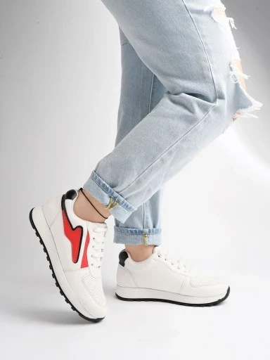 Stylestry Smart Casual White Sneakers For Women & Girls