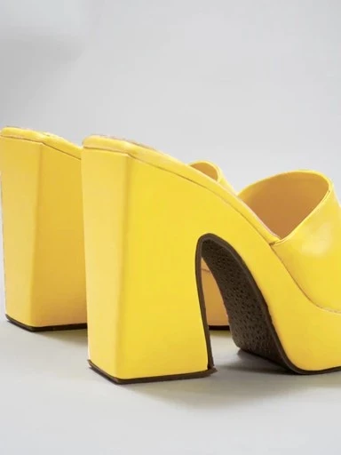 Styletsry Women & Girls Slip-On Stylish Yellow Block Heels