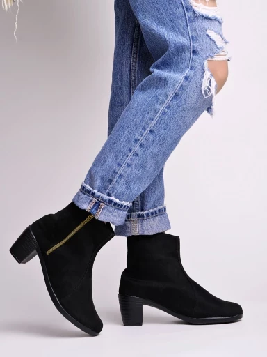 Buy Stylestry Smart Casual Black Boots For Women & Girls