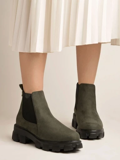 Stylestry Smart Casual Green Boots For Women & Girls