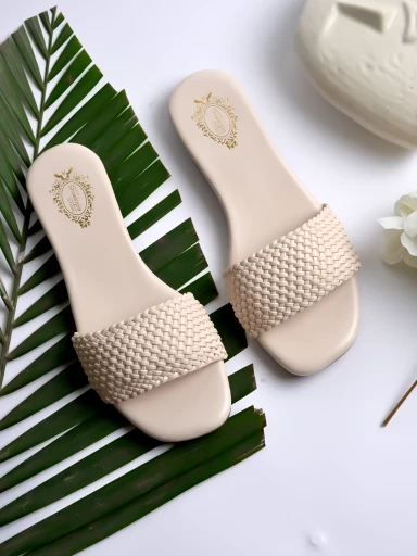 Stylestry Smart Casual Cream Flats for Women & Girls