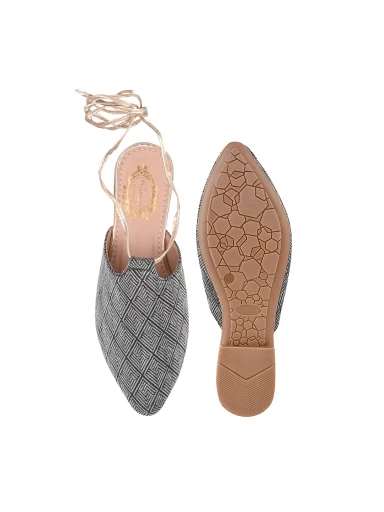 Stylestry Ethnic Copper Flat Mules For Women & Girls