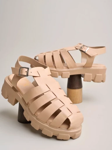 Stylestry Smart Casual Cream Sandals For Women & Girls