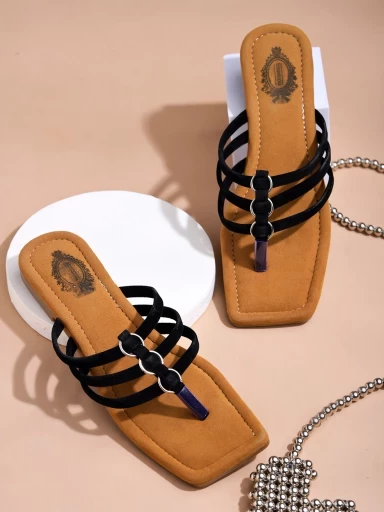 Stylestry Stylish Solid Black Flats For Women