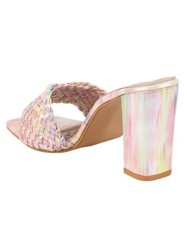 Stylestry Women Multicolor Peep Toe Block Heels