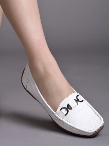 Stylestry Smart Casual White Boots Loafers For Women & Girls