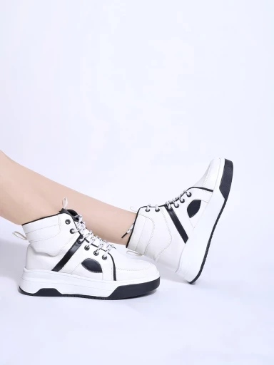 Stylestry High Top White Chunky Sneakers For Women & Girls
