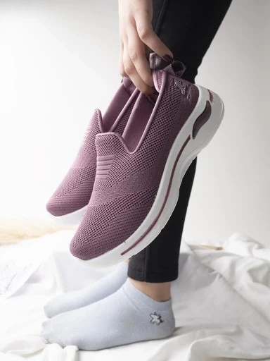 Stylestry Slip-on Comfortable Purple Sneakers For Women & Girls