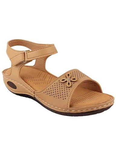Stylestry Women's & Girl's Ortho Care Tan Dr Orthopaedic Super Comfort Fit Cushion Sandals