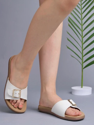 Stylestry Stylish Solid White Flats For Women