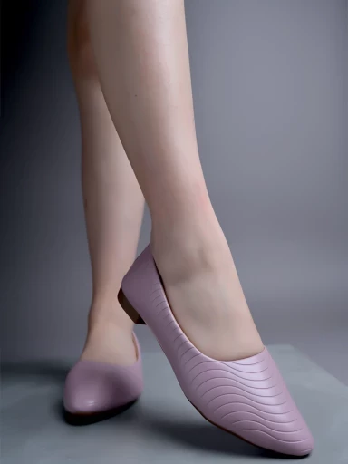 Stylestry Textured Mauve Ballerinas For Women & Girls