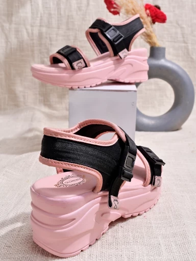 Stylestry Comfortable  & Sporty Pink Sandals For Women & Girls