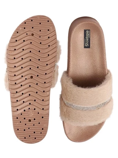 Stylestry Women & Girls Fur Pink Platform Heels