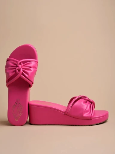 Stylestry Stylish Crisscross Pink Wedges for Women & Girls