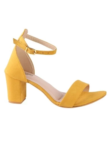 Buy Stylestry Womens & Girls Yellow Solid Block Heels