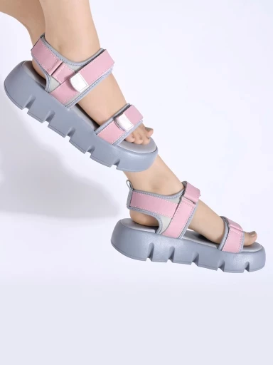 Shoetopia Lightweight Comfortable Daily Wear & Trendy Pink Sandals for Women & Girls