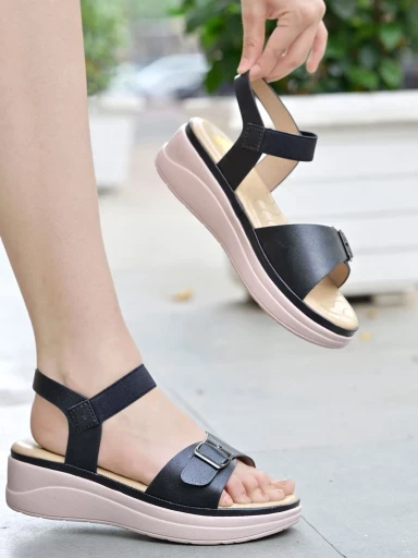 Stylestry Slingback Black Platform Heels For Women & Girls