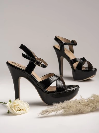 Stylestry Stylish Black Heeled Sandals