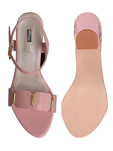 Stylestry Womens & Girls Pink Backstrap Solid Block Heels