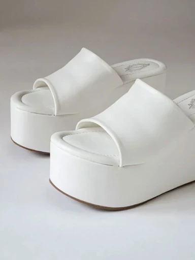 Shoetopia Fashionable Solid White Platform Heels For Women & Heels