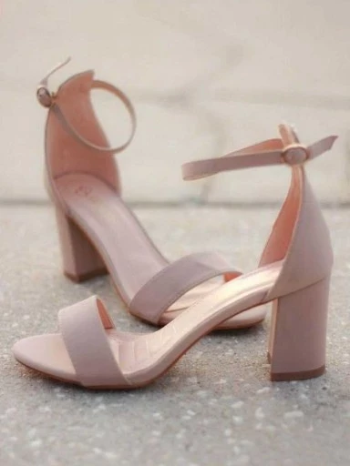 Stylestry Womens & Girls Pink Block Heels