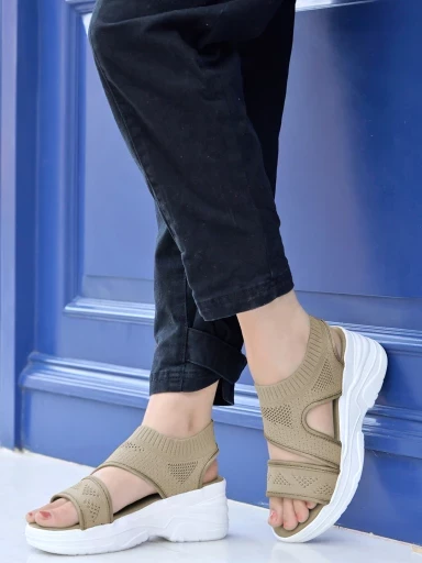 Stylestry Smart Casual Beige Sandals For Women & Girls