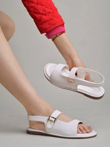 Stylestry Fashion & Comfortable Casual White Sandals For Women & Girls