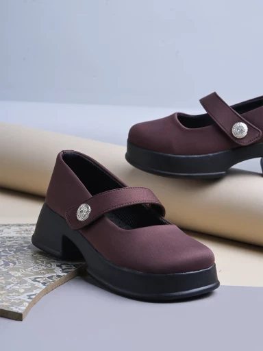 Stylestry Stylish Brown Marry-janes For Women & Girls