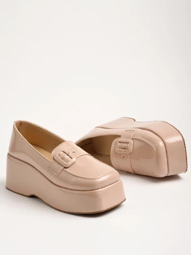 Stylestry Stylish Patent Cream Casual Shoes For Women & Girls