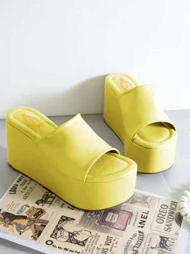 Stylestry Fashionable Solid Green Platform Heels For Women & Heels