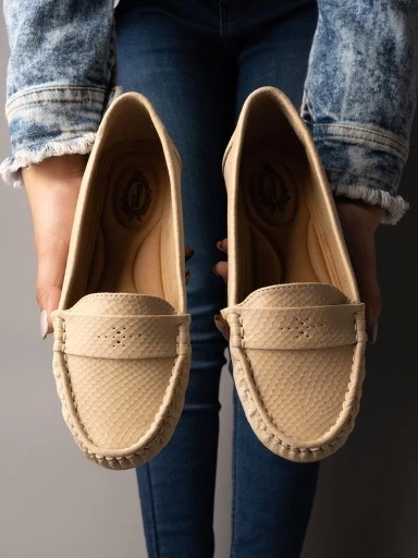 Stylestry Comfortable Casual Cream Loafers For Women & Girls