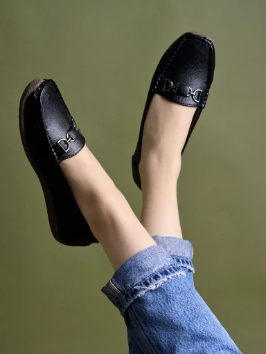 Stylestry Smart Casual Black Boots Loafers For Women & Girls