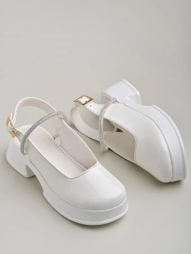 Stylestry Round Toe White Pumps Bellies For Women & Girls