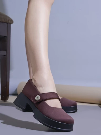 Stylestry Stylish Brown Marry-janes For Women & Girls