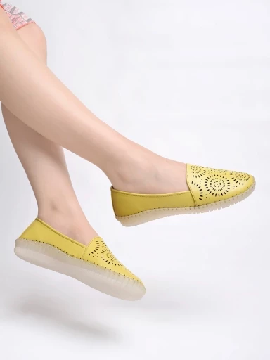 Shoetopia Everyday Casual Yellow Loafers For Women & Girls