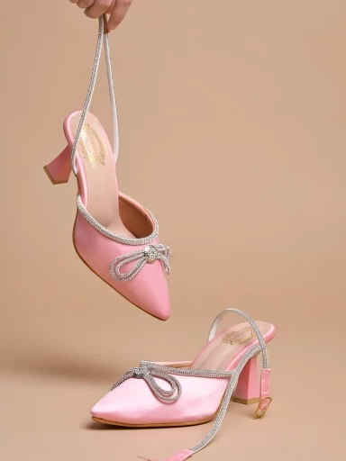 Stylestry Embellished Pink Pumps For Women & Girls