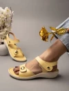Stylestry Comfortable Ankle Strap Yellow Sandals For Women & Girls