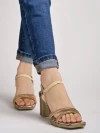 Stylestry Embellished Strappy Golden Heeled Sandals For Women & Girls