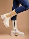 Stylestry Smart Casual Cream Long Boots For Women & Girls