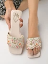 Stylestry Embroidered Ethnic Pink Flats For Women & Girls