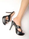 Stylestry Stunning Upper Cross Strap Black Block Heels For Women & Girls