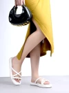 Stylestry Cross Strap White Flats For Women & Girls