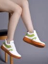 Stylestry Daily Wear Casual Sports Shoe White & Green Sneakers Casuals For Women & Girls