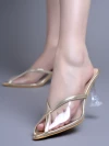 Stylestry Classy Transparent Style Golden Pumps for Women & Girls