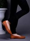 Stylestry Textured Tan Ballerinas For Women & Girls